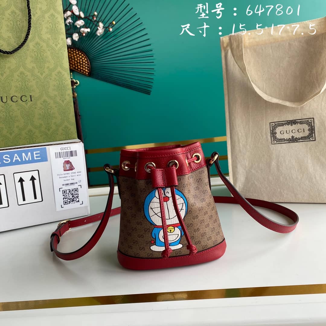 Gucci Doraemon X Gucci Mini Bucket Bag Replica 647801 - DEEPREPS