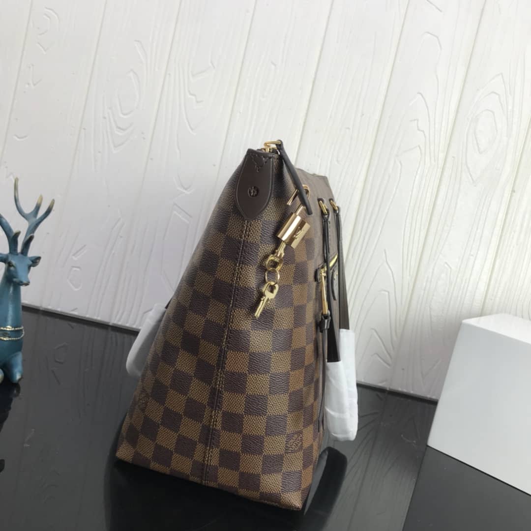 Louis Vuitton Damier Ebene Jena MM Semi Tote Replica Red M42267 - DEEPREPS