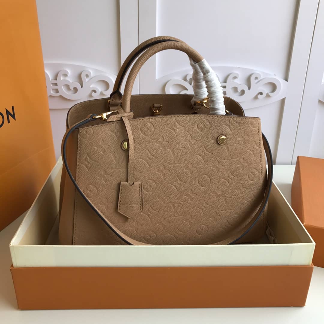 Louis Vuitton Monogram Montaigne MM Shoulder Bag Replica Apricot M41048 - DEEPREPS