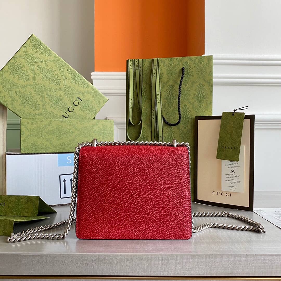 Gucci Dionysus Dupe GG Supreme Dionysus 2way Mini Chain Shoulder Bag Replica Red 421970 - DEEPREPS