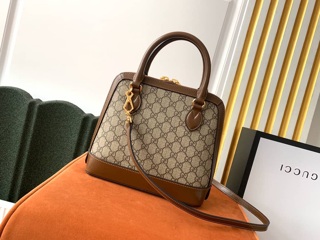 Gucci Horsebit Bag Dupe 1955 Small GG Supreme Grainy Leather Handle Bag Replica 621220(ColaReps) - DEEPREPS