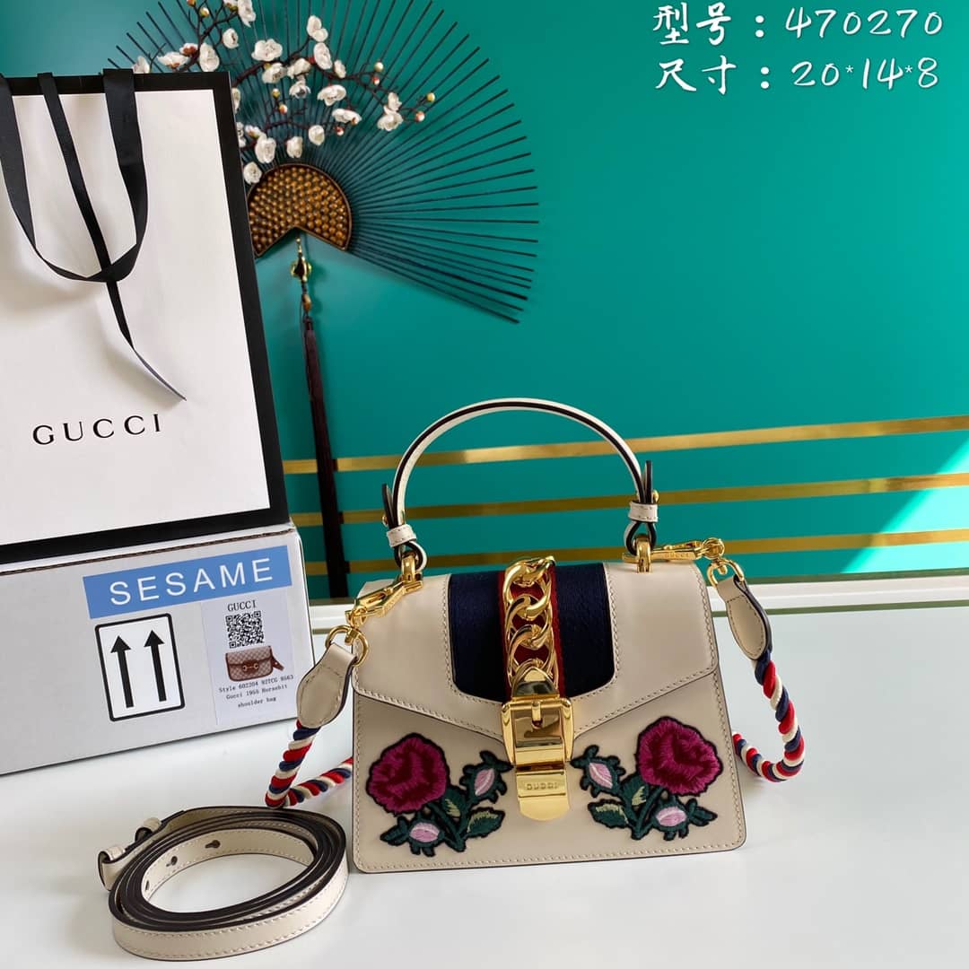 Gucci Womens Sylvie Leather Mini Bag Replica 470270 - DEEPREPS