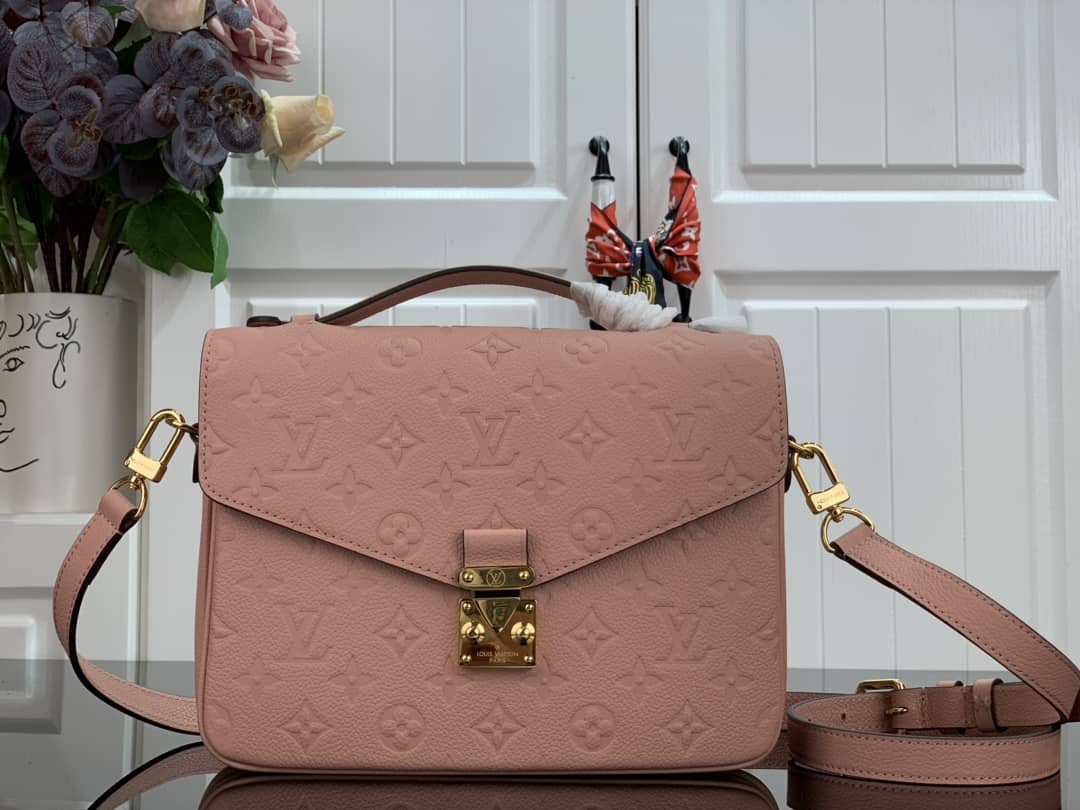 Best Replica Louis Vuitton Pochette Metis Marine Leather Pink M44071 Replica Shoulder Bag(ColaReps) - DEEPREPS