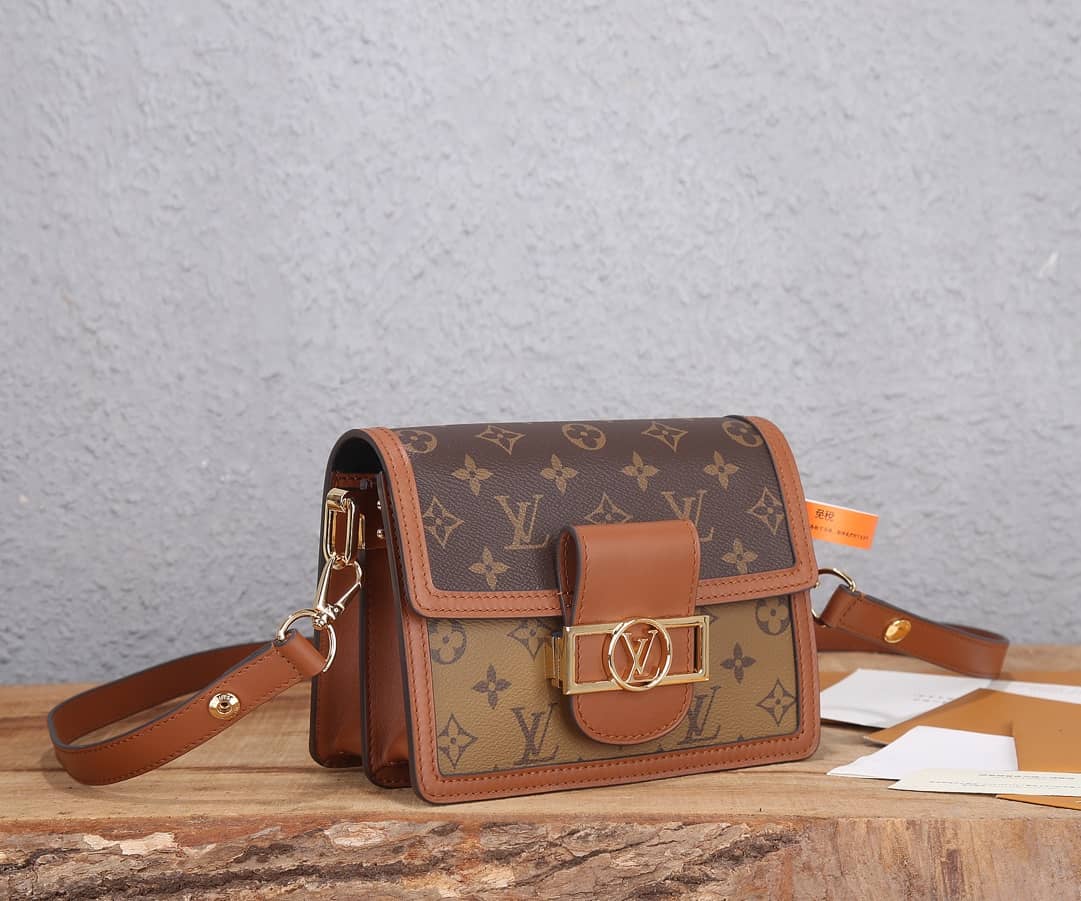 Louis Vuitton Dauphine Mini Monogram Replica Crossbody Bag Brown M44580 - DEEPREPS