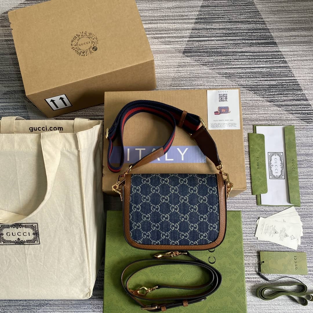 Gucci 1955 Horsebit Supreme GG Canvas Mini Shoulder Bag Replica 658574 - DEEPREPS