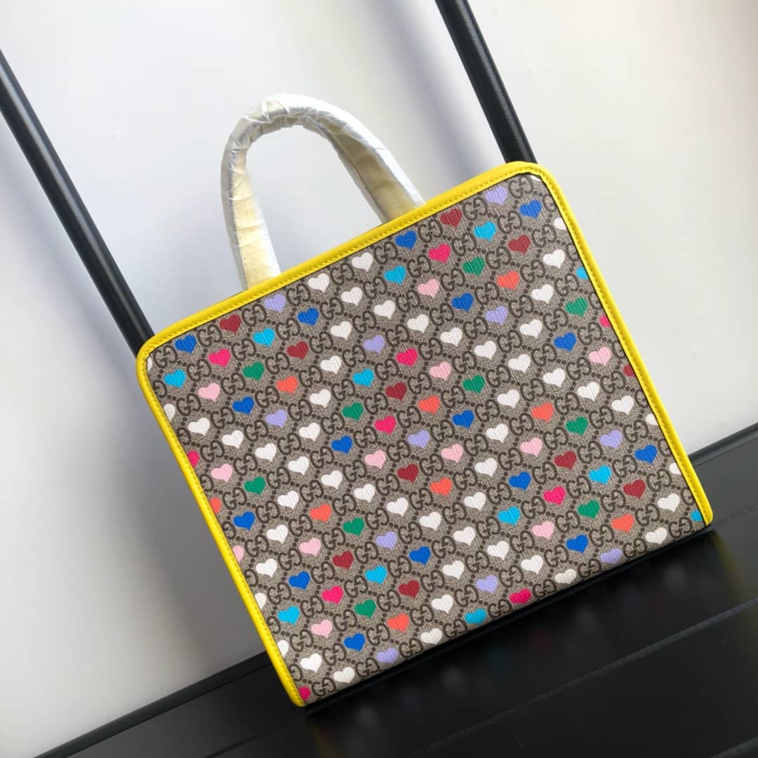 Gucci GG Supreme Kids Girl Tote Replica Yellow 605614 - DEEPREPS