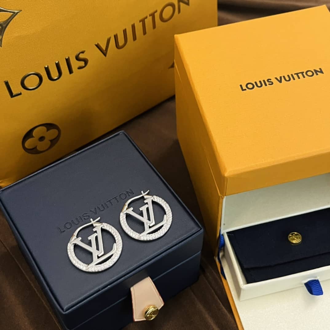 LV Hoop Earrings Dupe Logo - DEEPREPS