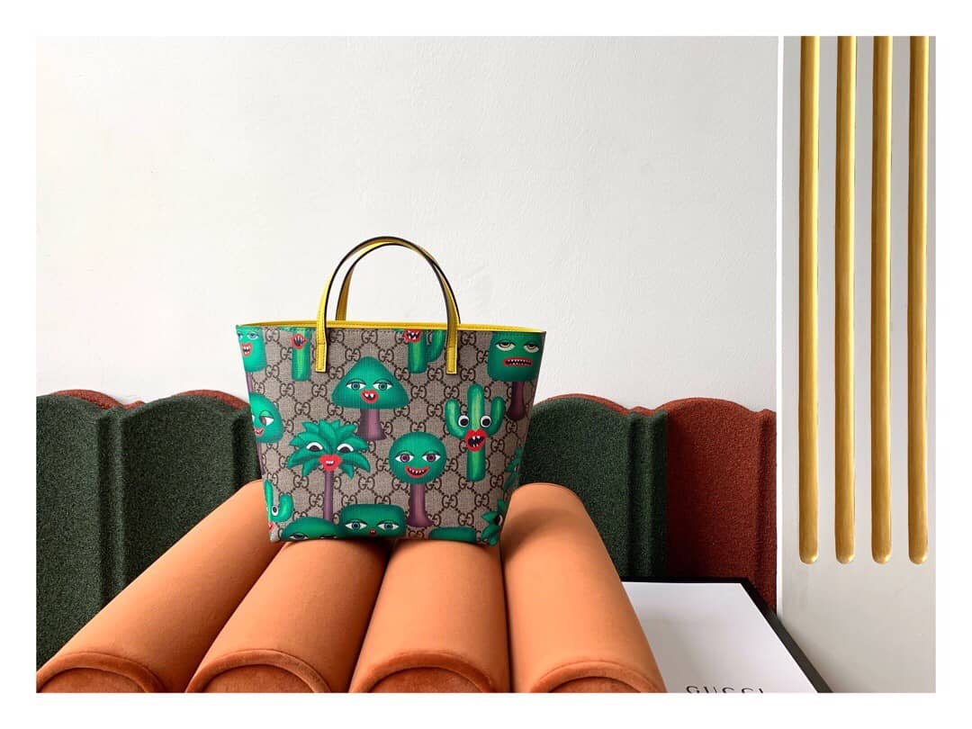 Gucci Children GG Tote With Pineapple Bag Replica Green 580840 - DEEPREPS