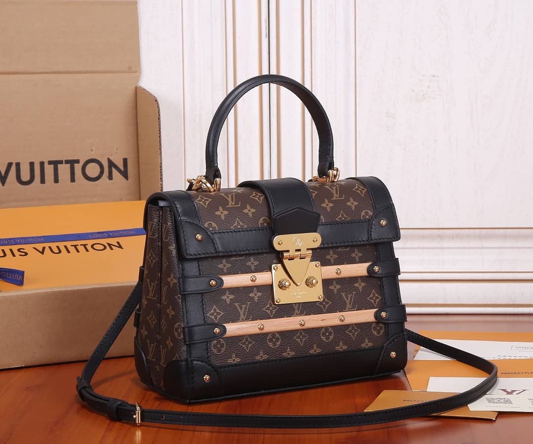 Louis Vuitton Trianon PM With Wooden Trim Monogram Canvas Replica Bag M45908 - DEEPREPS