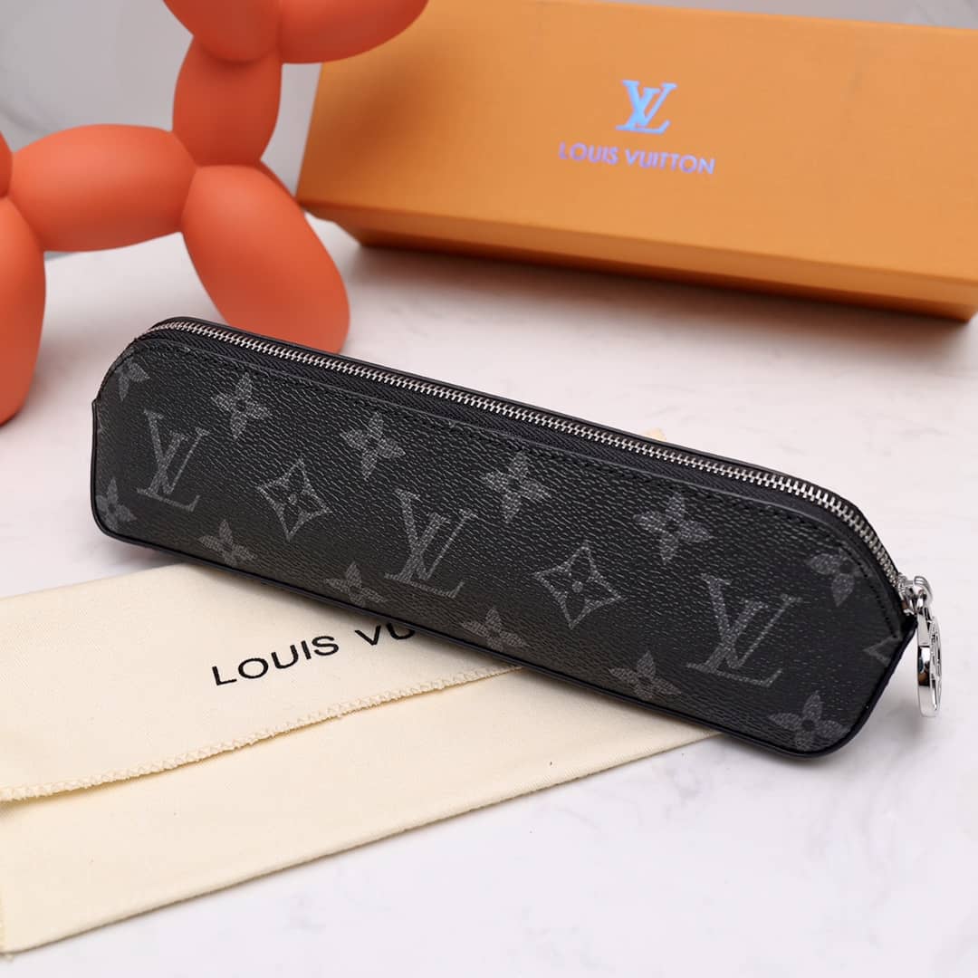 Louis Vuitton Pencil Pouch Elizabeth Monogram Canvas Replica Black GI0009 - DEEPREPS