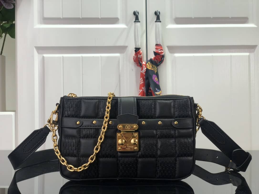 Louis Vuitton Pochette Troca Replica Shoulder Bag Black M59046 - DEEPREPS