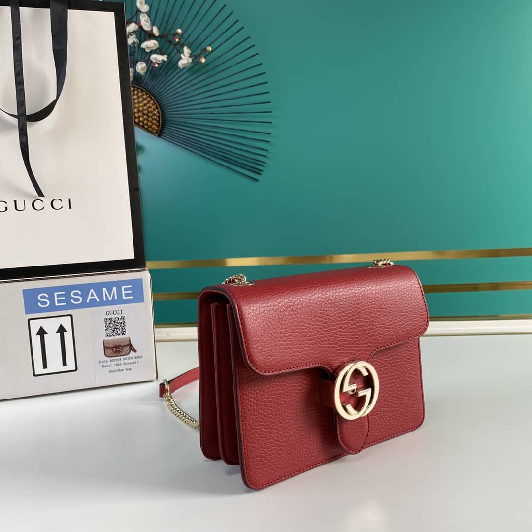 Gucci Interlocking Leather Chain Crossbody Bag Replica 510304 - DEEPREPS