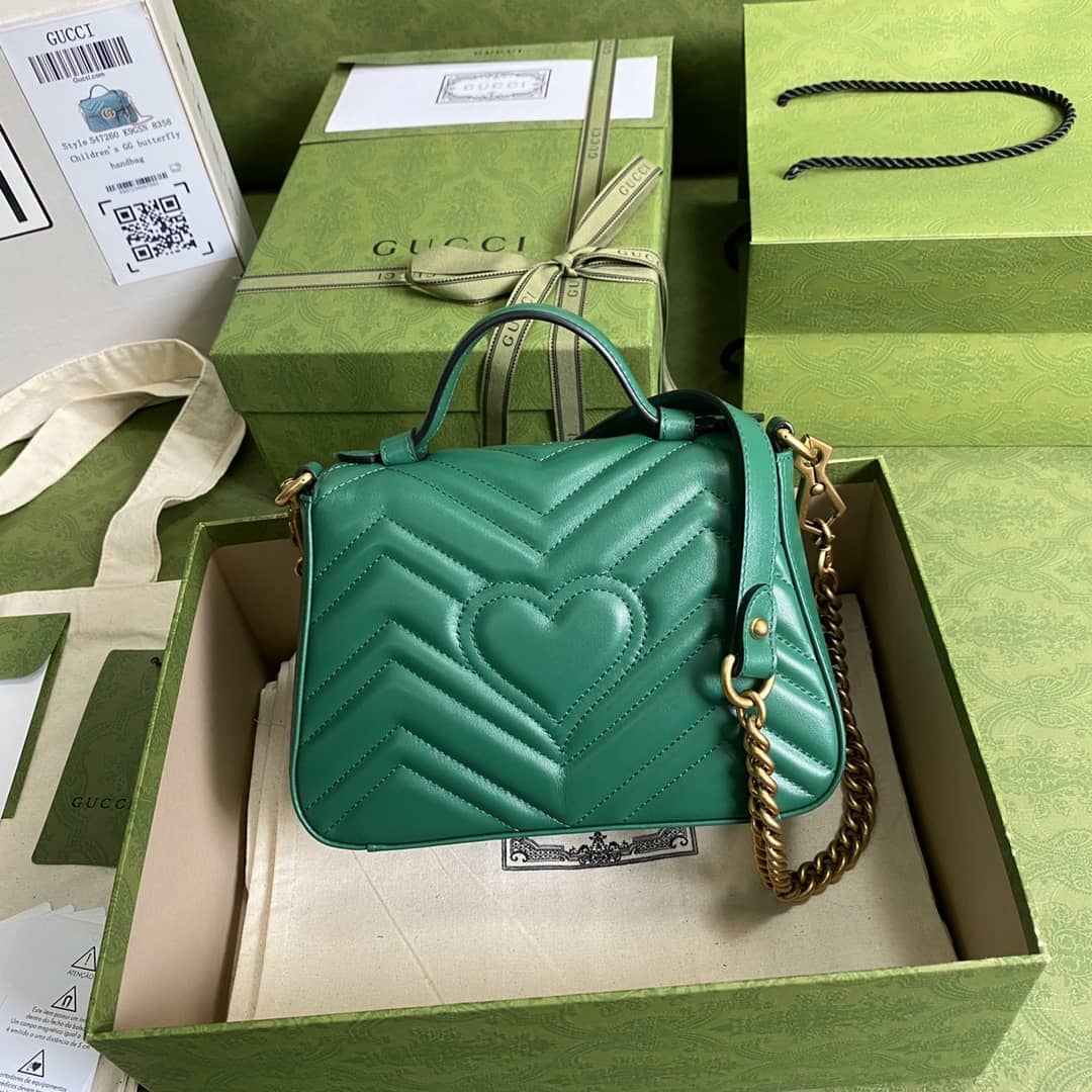 Gucci GG Marmont Mini Leather Top Handle Crossbody Bag 547260 Replica - DEEPREPS
