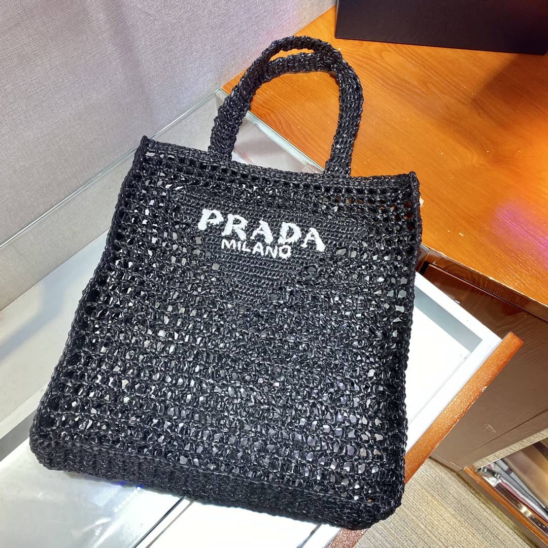 Replica Pradas Raffia Leather Replica Tote - DEEPREPS