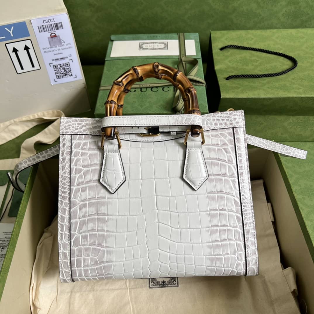 Gucci Diana GG Leather Small White 660195 Replica Tote Bag - DEEPREPS