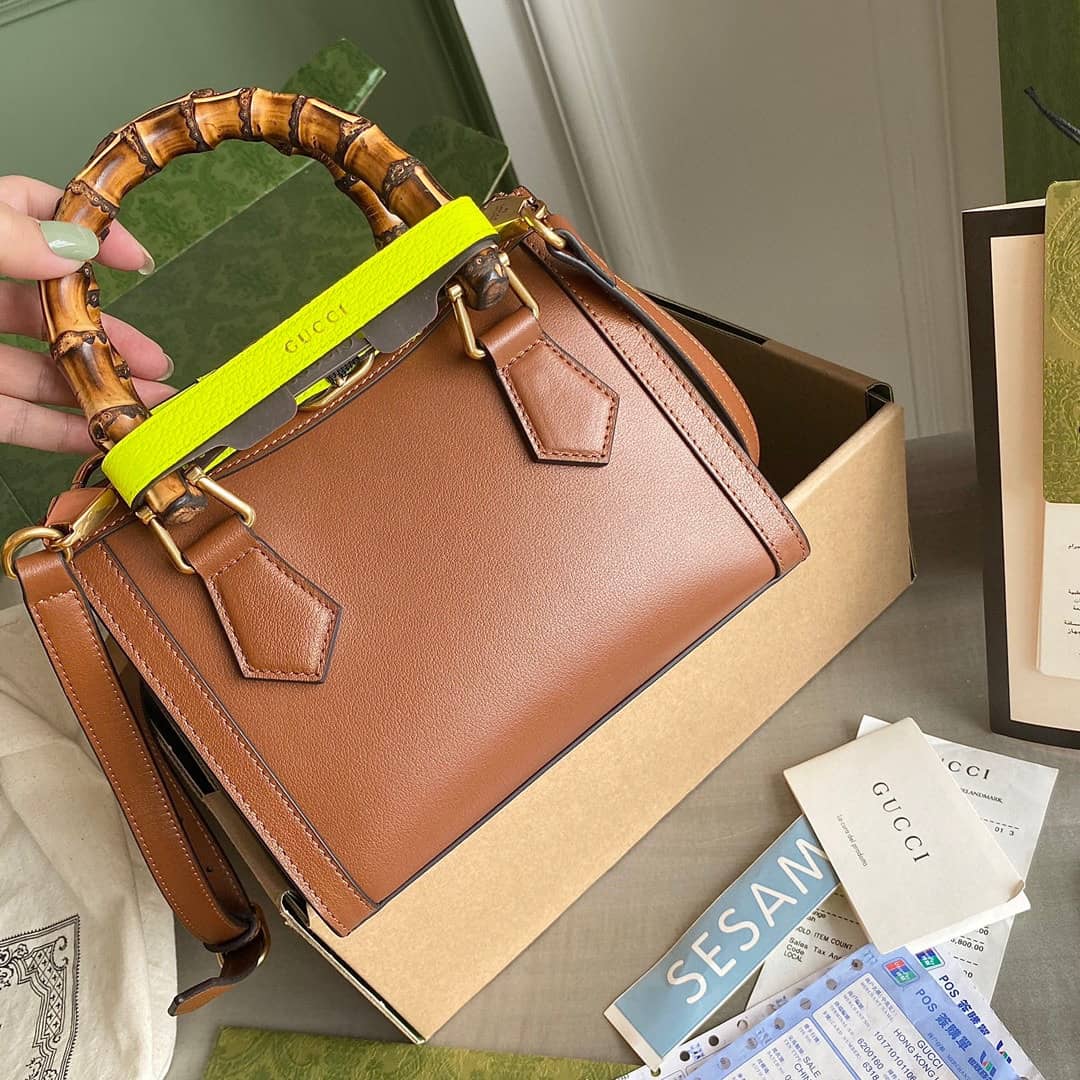 Gucci Diana Mini Bamboo Tote Bag Replica Brown 655661 - DEEPREPS