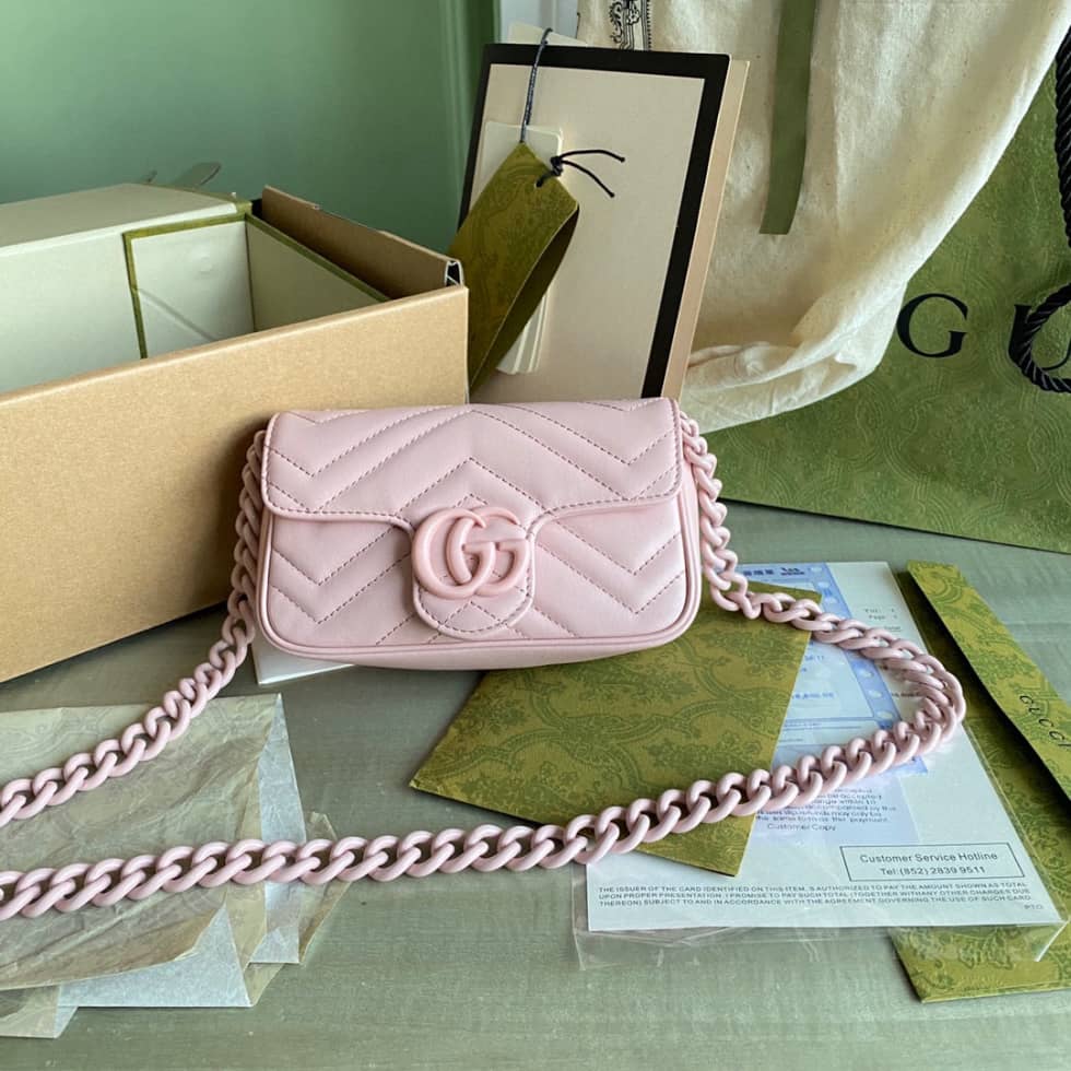 Gucci GG Marmont Quilting Super Mini 476433 Replica Crossbody Bag - DEEPREPS