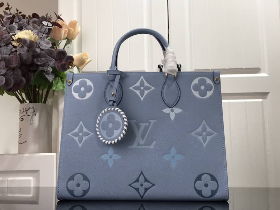 Louis Vuitton OnTheGo Monogram Empreinte MM Blue M45718 Replica Tote - DEEPREPS