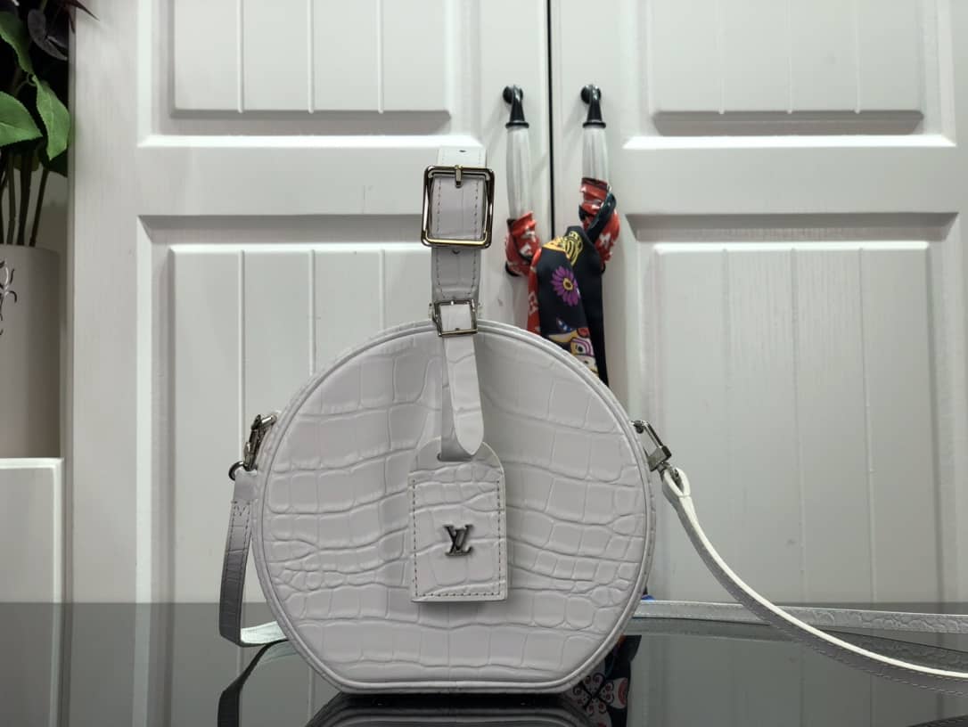 Louis Vuitton Petite Boite Chapeau Crocodilien Brillant Replica Bag White N93597 - DEEPREPS