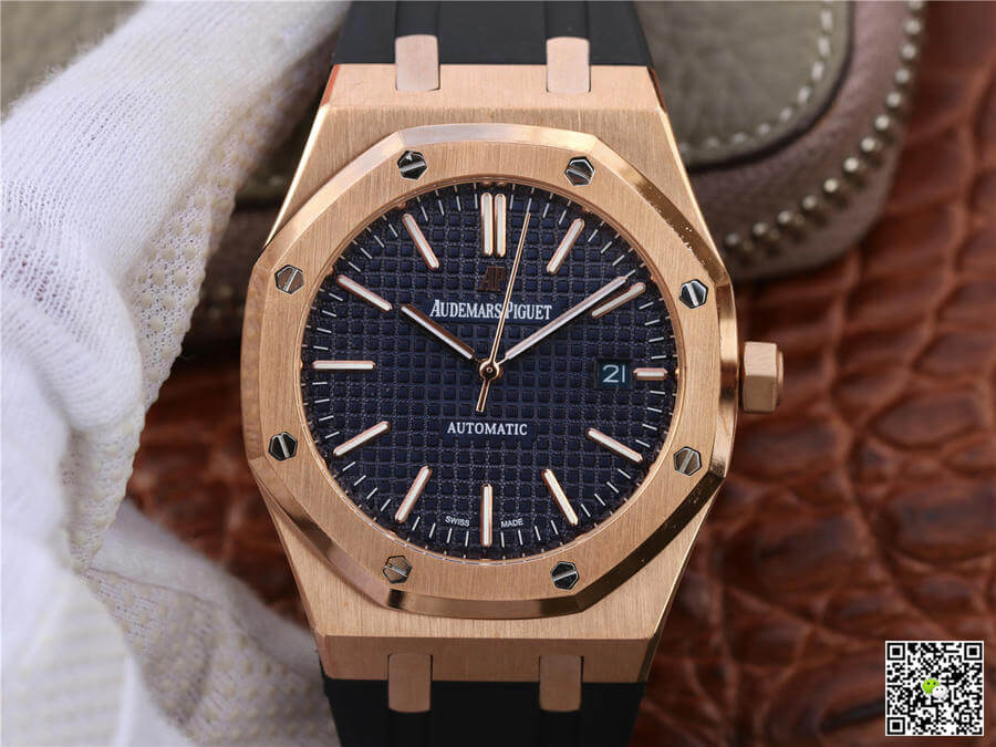 Replica Audemars Piguet Royal Oak 15400 1:1 Best Edition Rose Gold Blue Dial - DEEPREPS