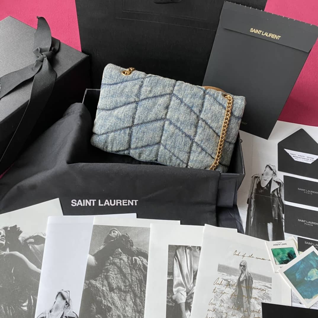 YSL Replica Saint Laurent Loulou Denim Shoulder Bag - DEEPREPS