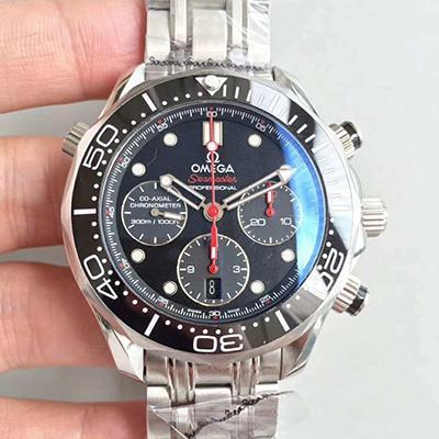 Replica Omega Seamaster Diver 300M Chronograph 212.30.44.50.01.001 Mechanical Watches 1:1 Best Edition Black Dial - DEEPREPS