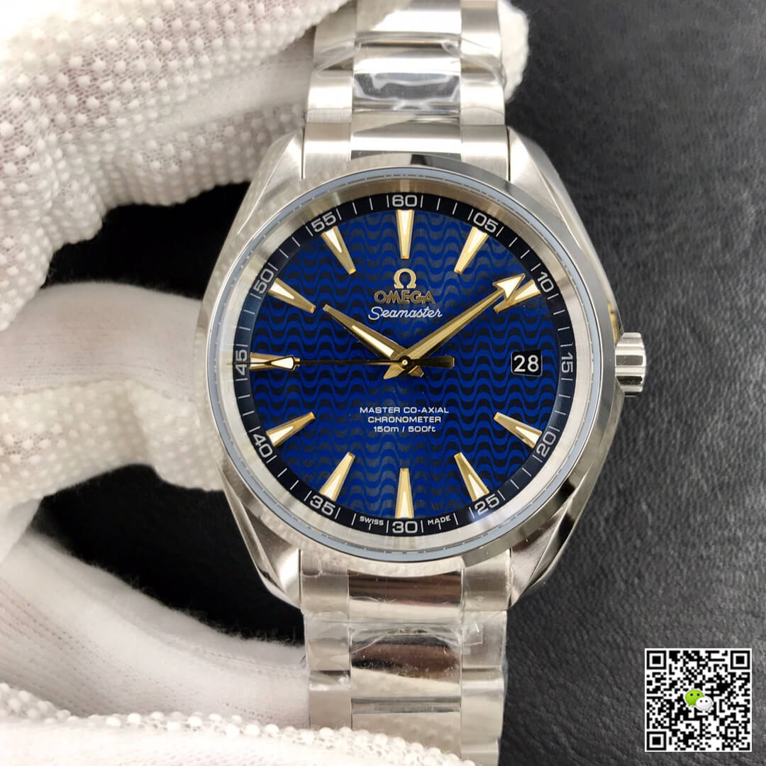 Replica Omega Seamaster Aqua Terra 150M 1:1 Best Edition Rio Olympic Special Edition Blue Dial - DEEPREPS