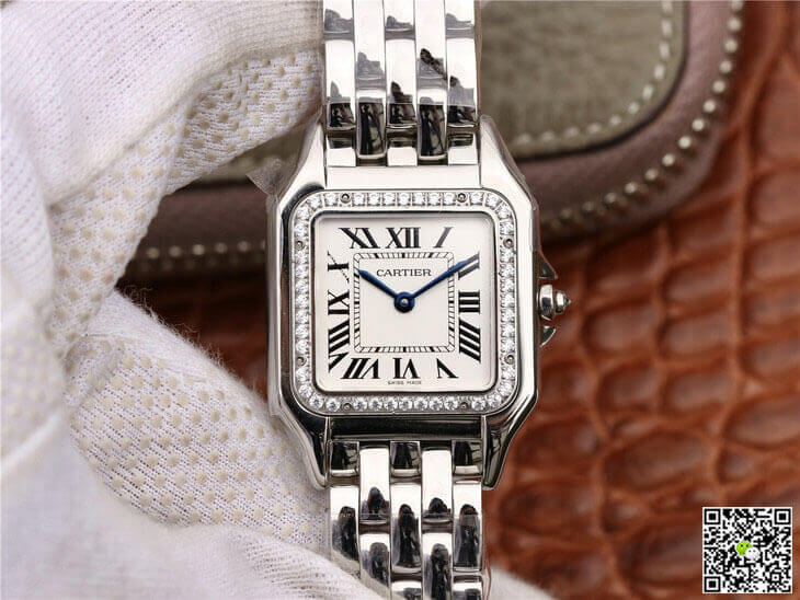 Replica Panthere De Cartier W4PN0008 1:1 Best Edition  Diamond Silver Dial - DEEPREPS