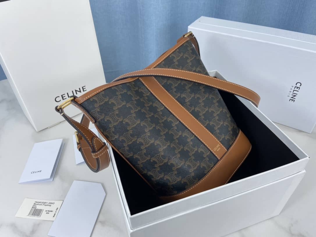 Celine Teen Triomphe Canvas Replica Bucket Bag - DEEPREPS
