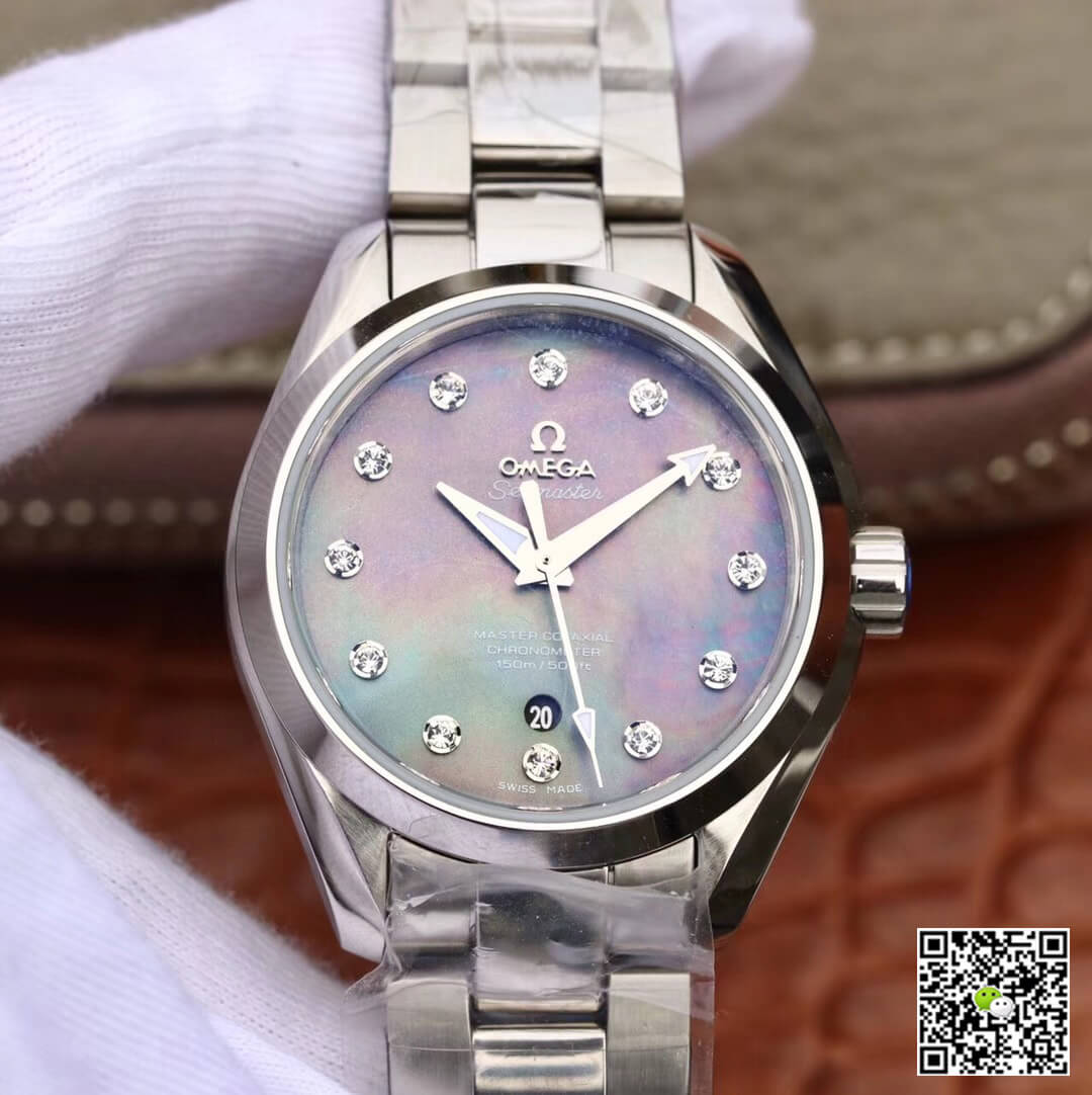 Replica Omega Seamaster 231.10.34.20.57.001 Aqua Terra 150M 1:1 Best Edition Fritillaria Diamond Dial - DEEPREPS