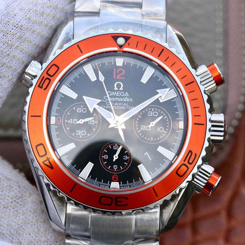 Replica Omega Seamaster Planet Ocean 232.30.46.51.01.002 1:1 Best Edition Black Dial with orange marker - DEEPREPS