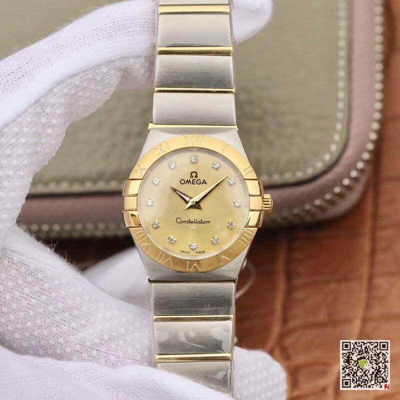Replica Omega Constellation 27mm Quartz Ladies 1:1 Best Edition Gold Dial - DEEPREPS