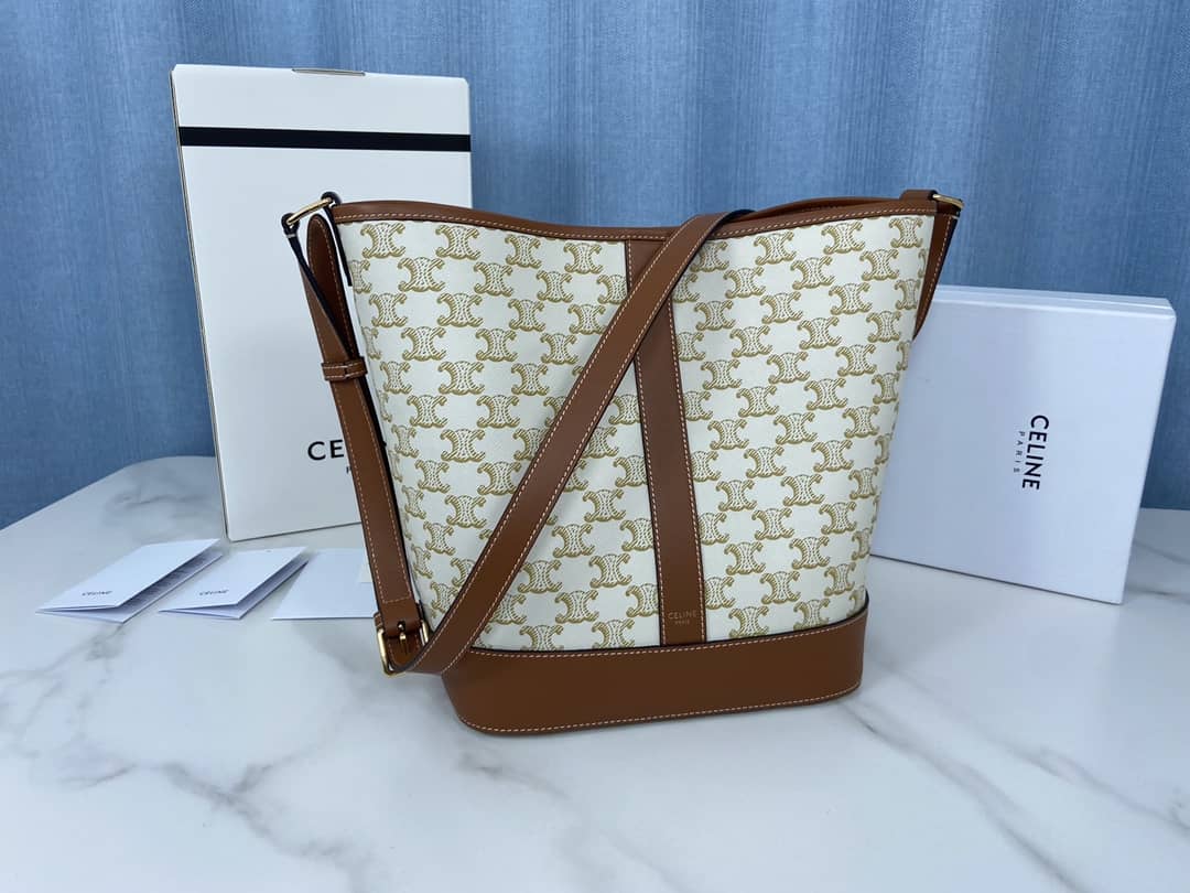 Celine Triomphe Bag Dupe Canvas Replica Bucket Bag - DEEPREPS
