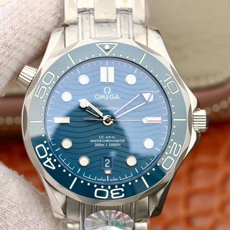 Replica Omega Seamaster Diver 300m 210.30.42.20.03.001 1:1 Best Edition Mechanical Watches Blue wave dial - DEEPREPS