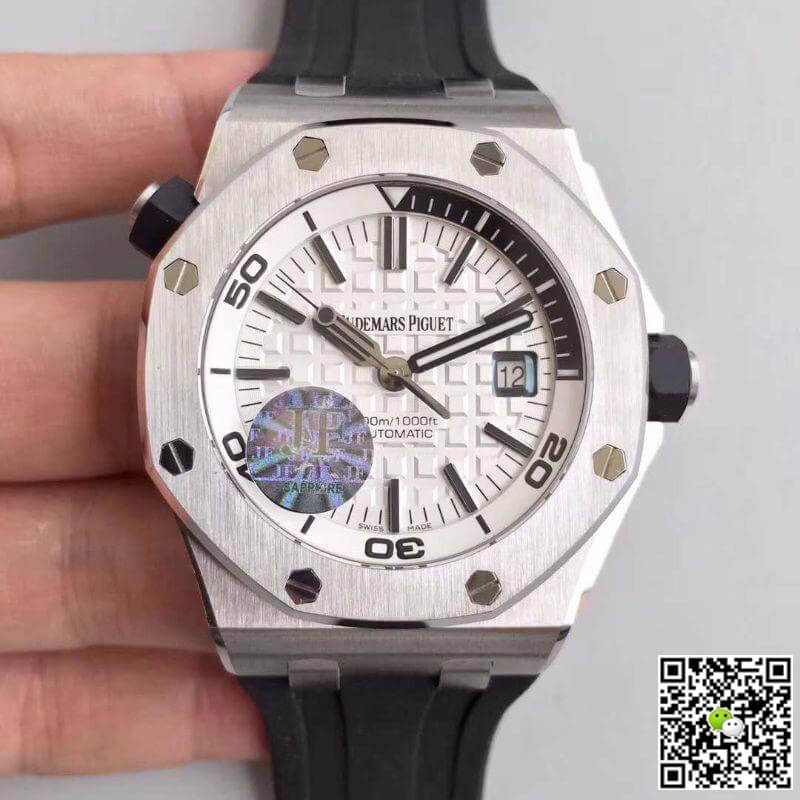 Replica Audemars Piguet Royal Oak Offshore Diver 15710ST.OO.A002CA.02  1:1 Best Edition White Textured Dial - DEEPREPS
