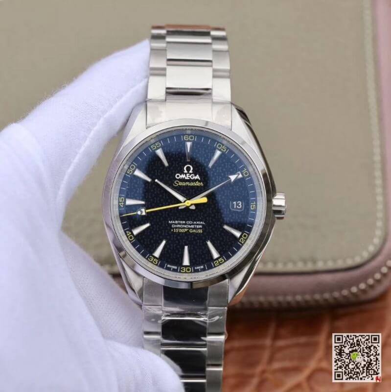 Replica Omega Seamaster Aqua Terra 231.10.42.21.03.004 150M  James Bond  Stainless Steel 1:1 Best Edition Stainless Steel Bracelet Blue textured dial - DEEPREPS
