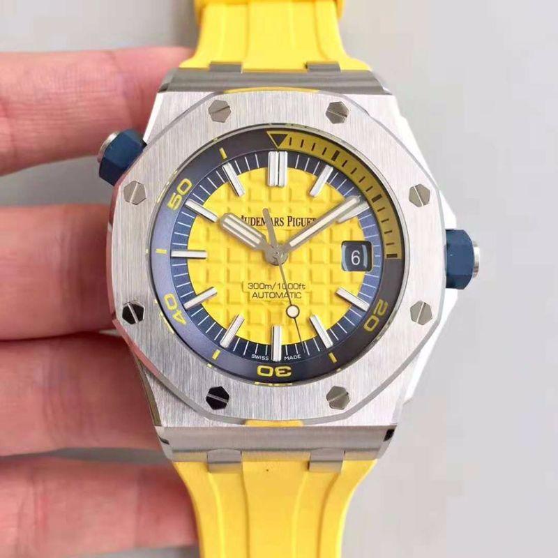 Replica Audemars Piguet Royal Oak Offshore Diver 15710ST.OO.A051CA.01 1:1 Best Edition Yellow Textured Dial - DEEPREPS