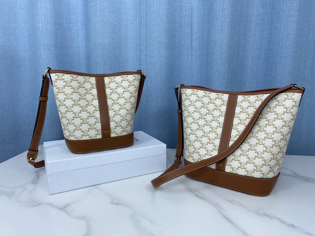 Celine Triomphe Bag Dupe Canvas Replica Bucket Bag - DEEPREPS
