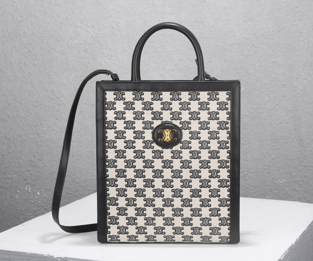 Celine Triomphe Canvas Small Cabas Vertical Replica Bag - DEEPREPS