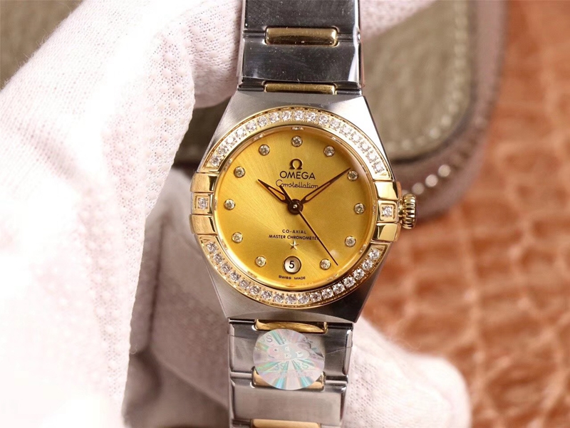 Replica Omega Constellation 131.25.29.20.58.001 1:1 Best Edition V5 Yellow Gold Diamond Bezel - DEEPREPS