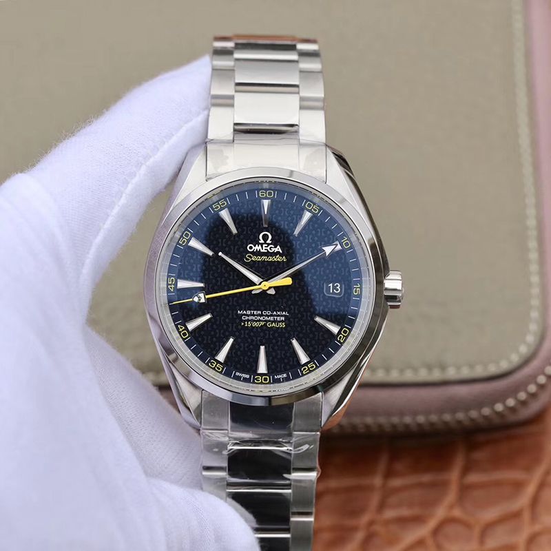 Replica Omega Seamaster Aqua Terra 231.10.42.21.03.004 150M  James Bond  Stainless Steel 1:1 Best Edition Stainless Steel Bracelet Blue textured dial - DEEPREPS