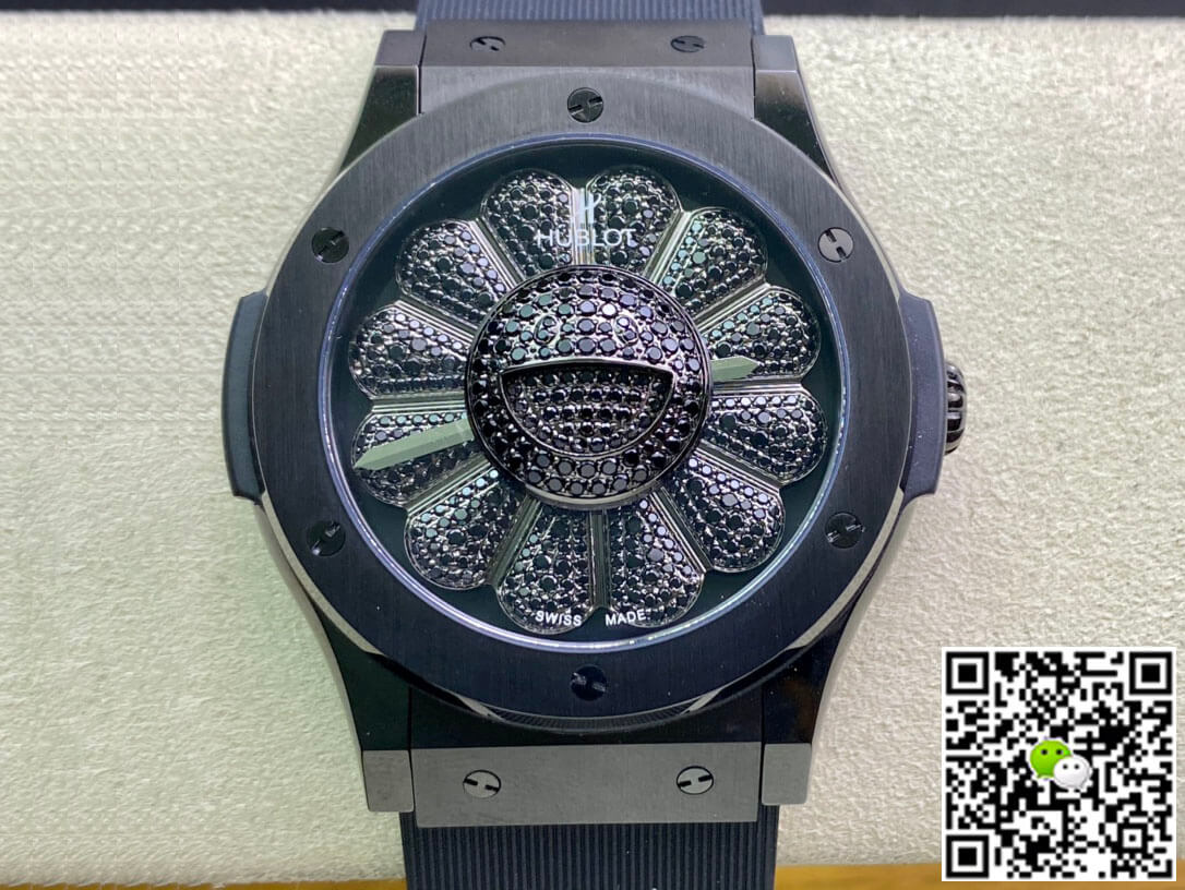Replica Hublot Classic Fusion Takashi Murakami 507.CX.9000.RX.TAK21 1:1 Best Edition Sunflower Black Dial - DEEPREPS