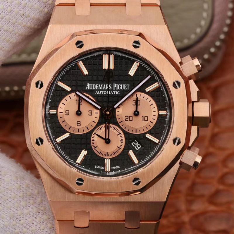 Replica Audemars Piguet Royal Oak Chronograph 26331OR.OO.1220OR Men Watches 1:1 Best Edition 18K Rose gold on stainless steel bezel - DEEPREPS
