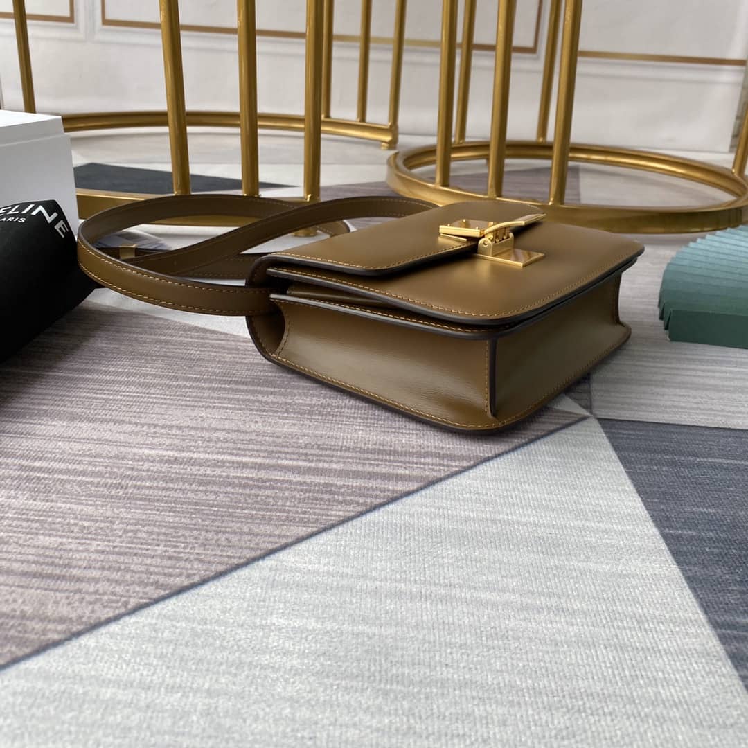 Celine Bag Dupe Triomphe Teen 18.5CM Replica Calfskin Handbag - DEEPREPS