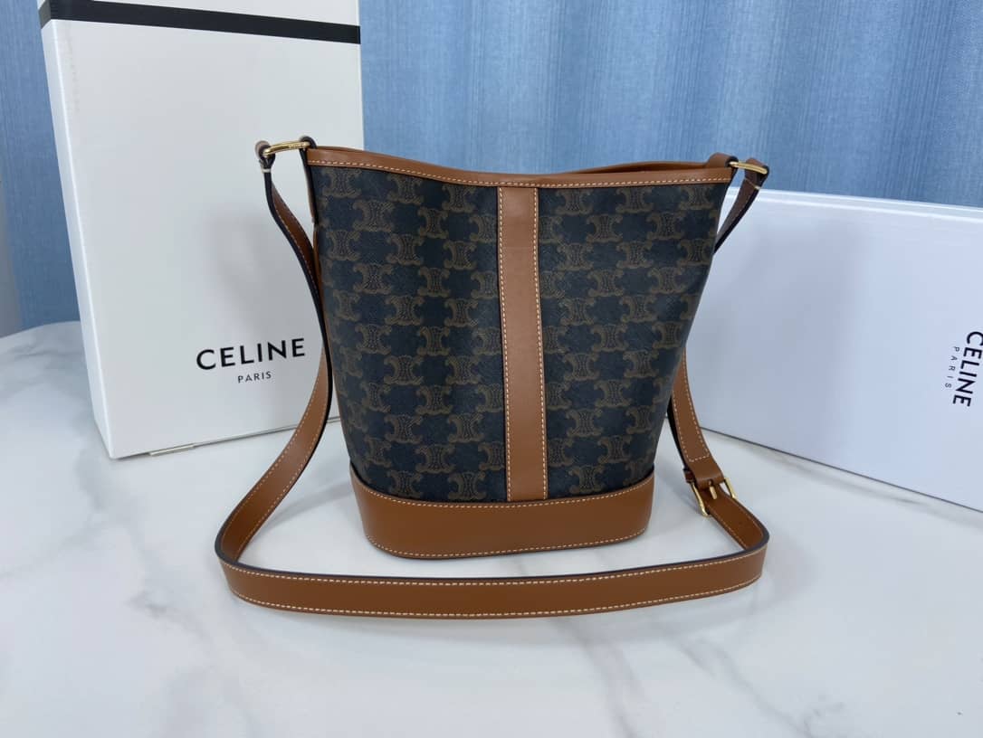 Celine Teen Triomphe Canvas Replica Bucket Bag - DEEPREPS