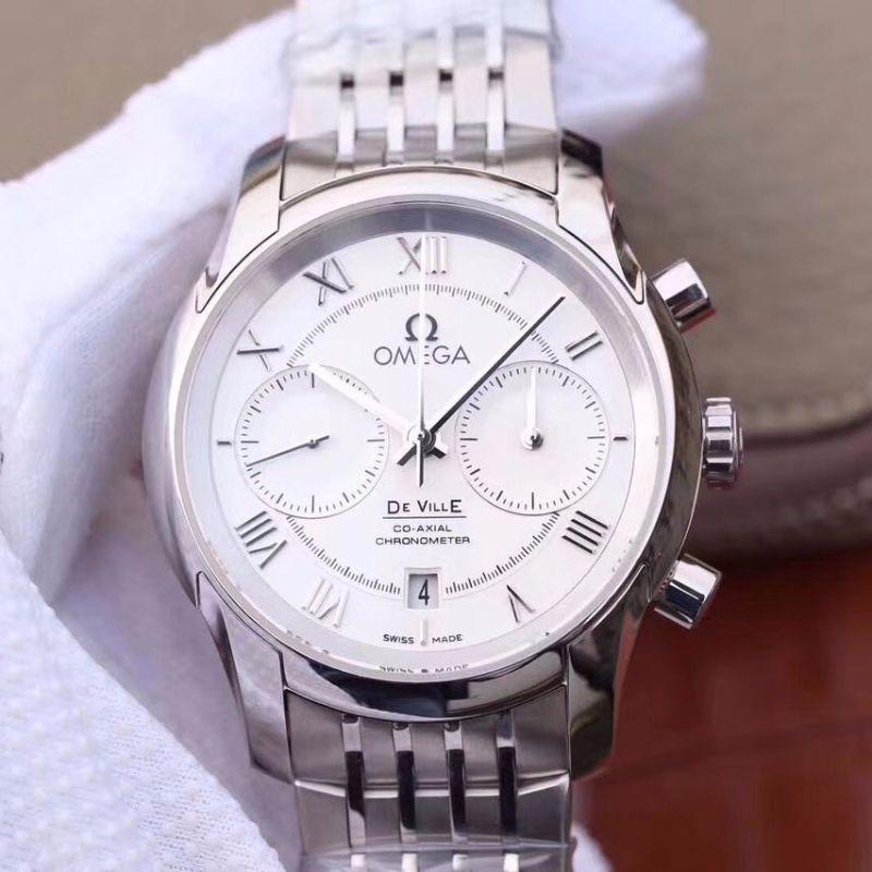 Replica Omega De Ville Chronograph 42MM 431.10.42.51.02.001 1:1 Best Edition Stainless Steel Bracelet - DEEPREPS