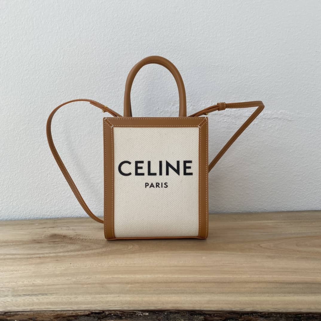 Celine Dupe Triomphe Canvas Small Cabas Vertical Replica Bag - DEEPREPS
