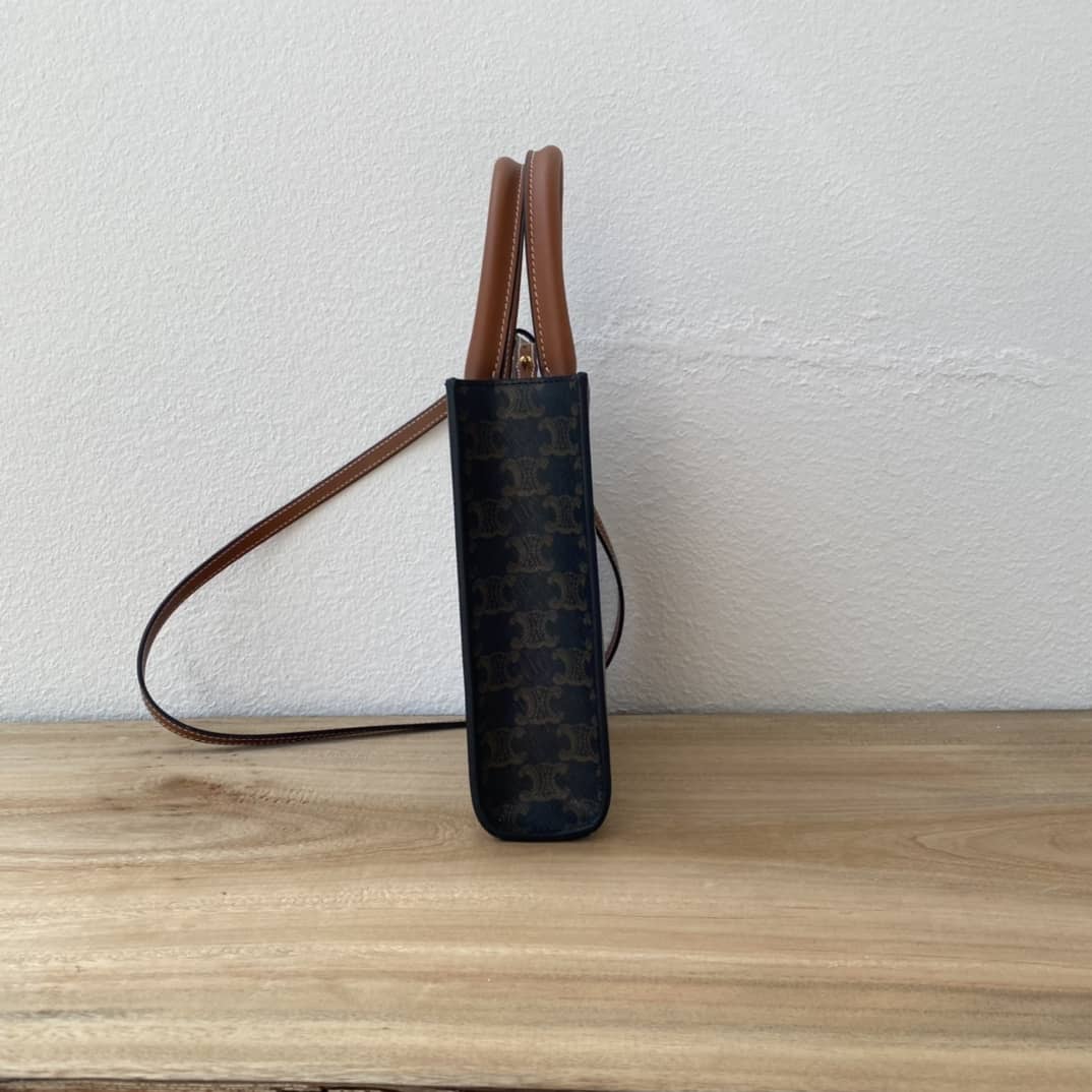 Celine Dupe Triomphe Canvas Small Cabas Vertical Replica Bag - DEEPREPS