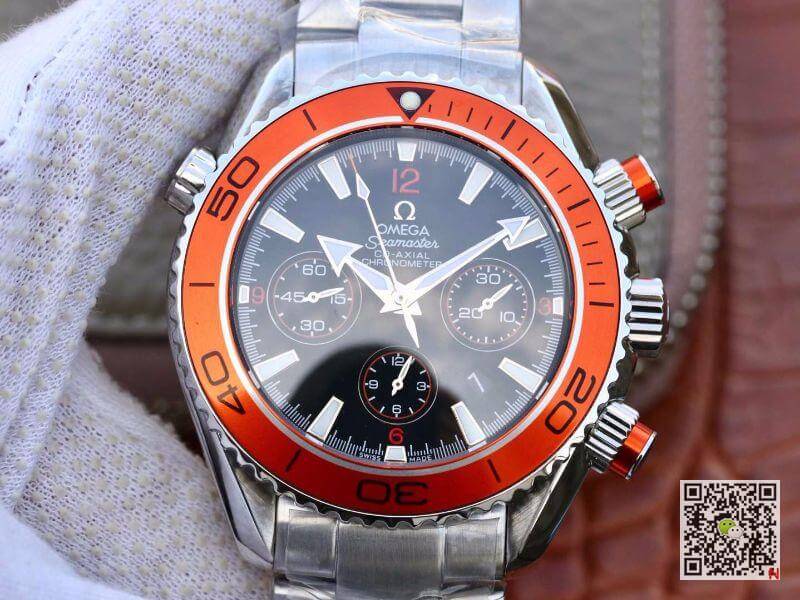 Replica Omega Seamaster Planet Ocean 232.30.46.51.01.002 1:1 Best Edition Black Dial with orange marker - DEEPREPS