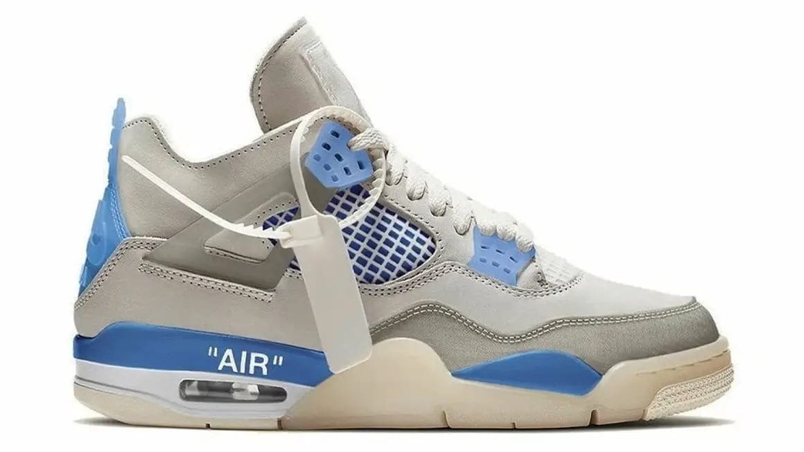 Off-White x Air Jordan 4 Military Blue - DEEPREPS